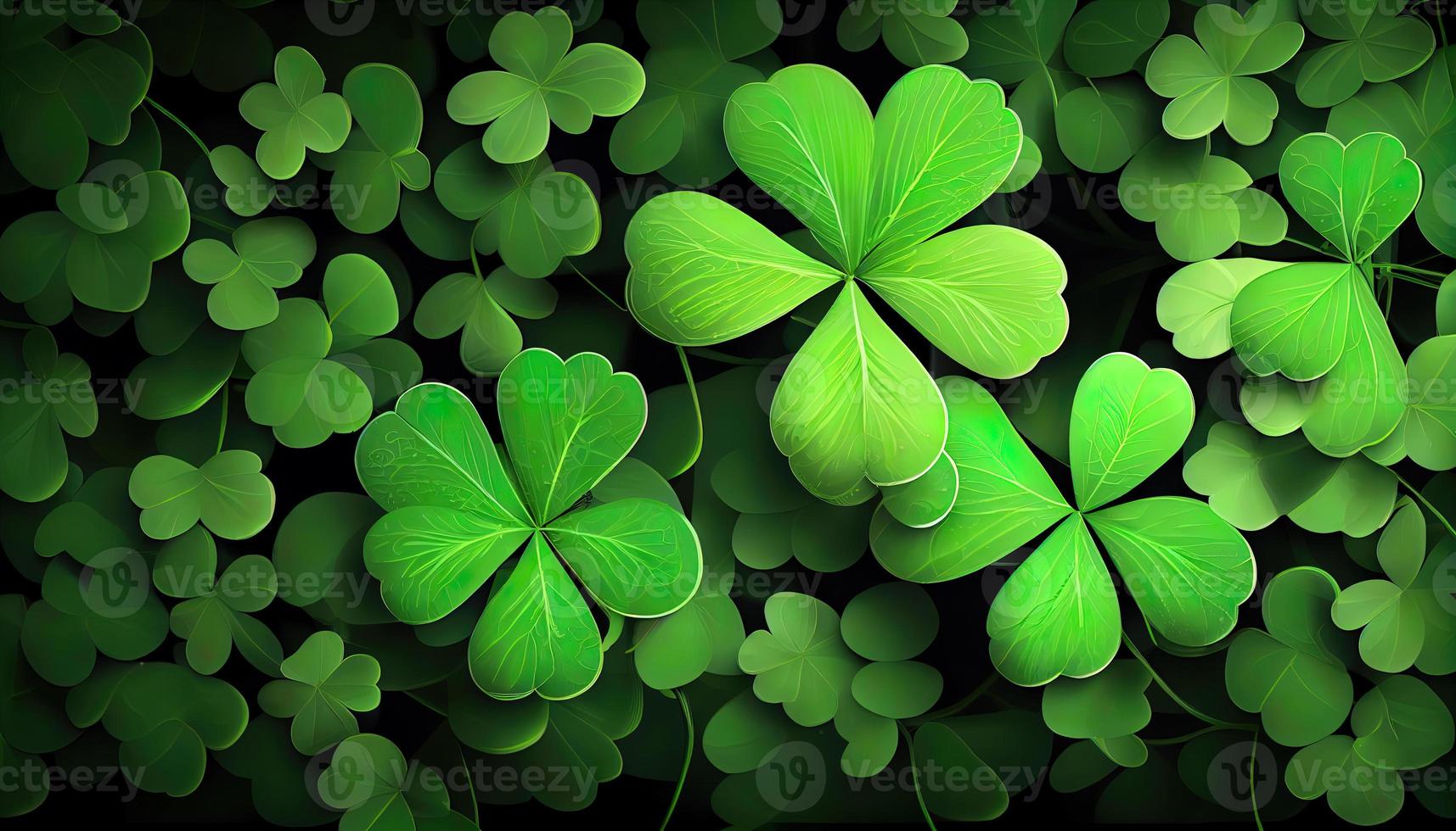 Clover background for St. Patrick Day. Ai render. photo