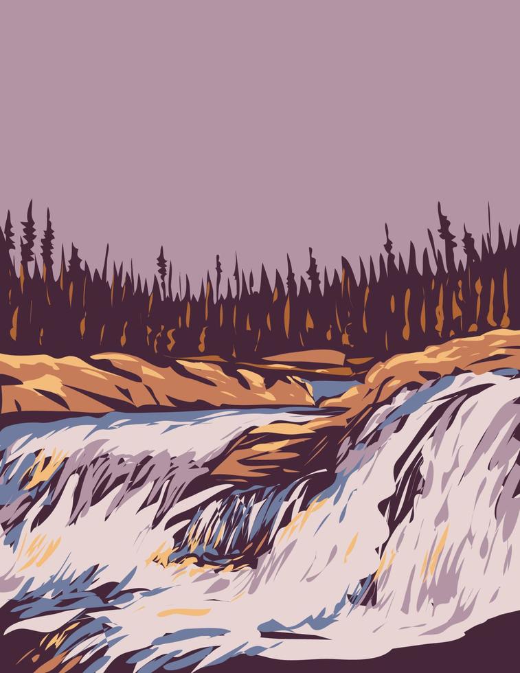 Thaidene Nene National Park Reserve in the Northwest Territories Canada WPA Poster Art vector