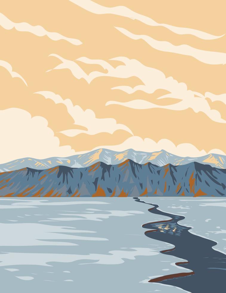 por mucho isla dentro sirmilik nacional parque en qikiqtaaluk nunavut Canadá wpa póster Arte vector