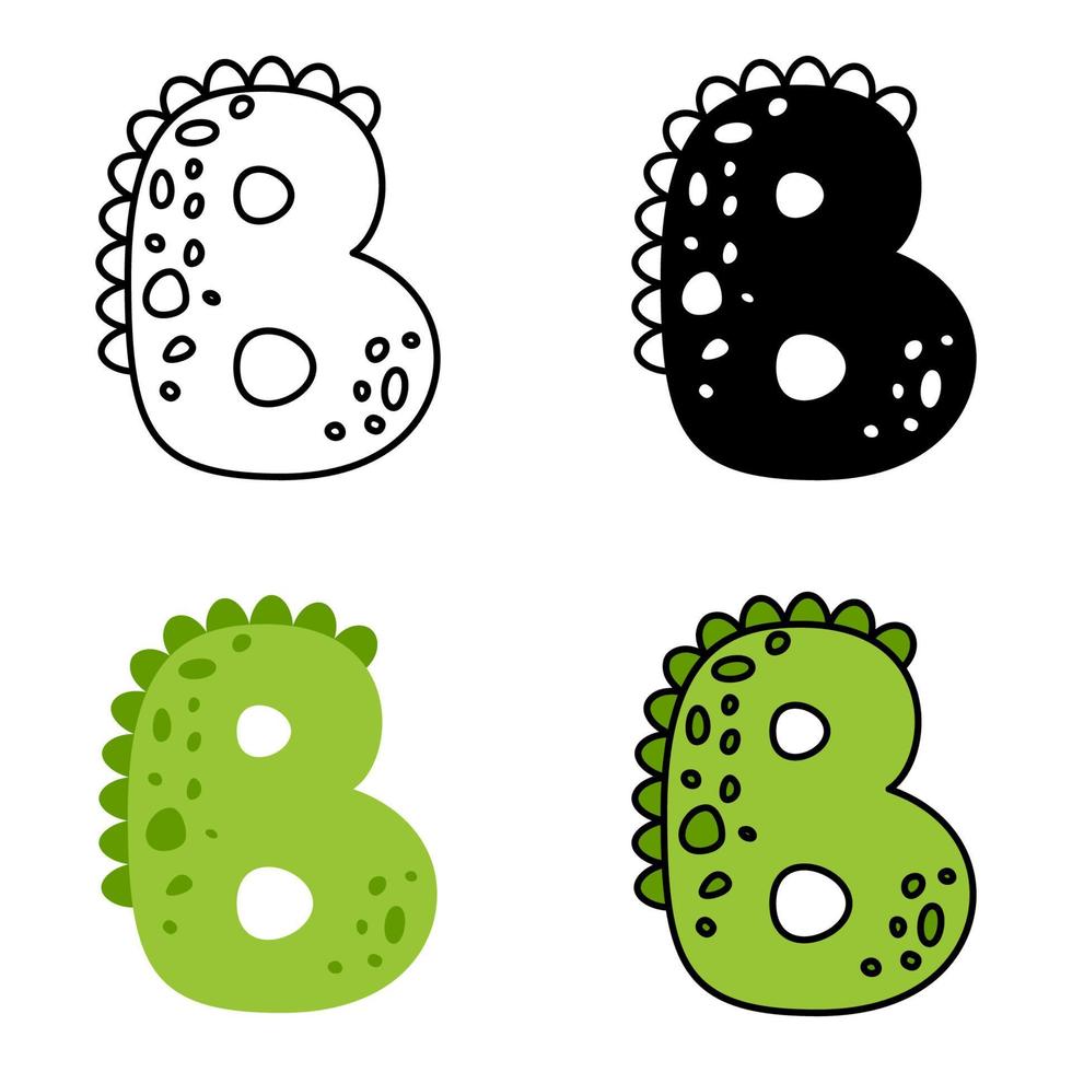 Alphabet B in flat style isolated vector
