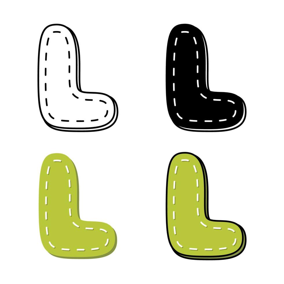 Alphabet L in flat style isolated vector