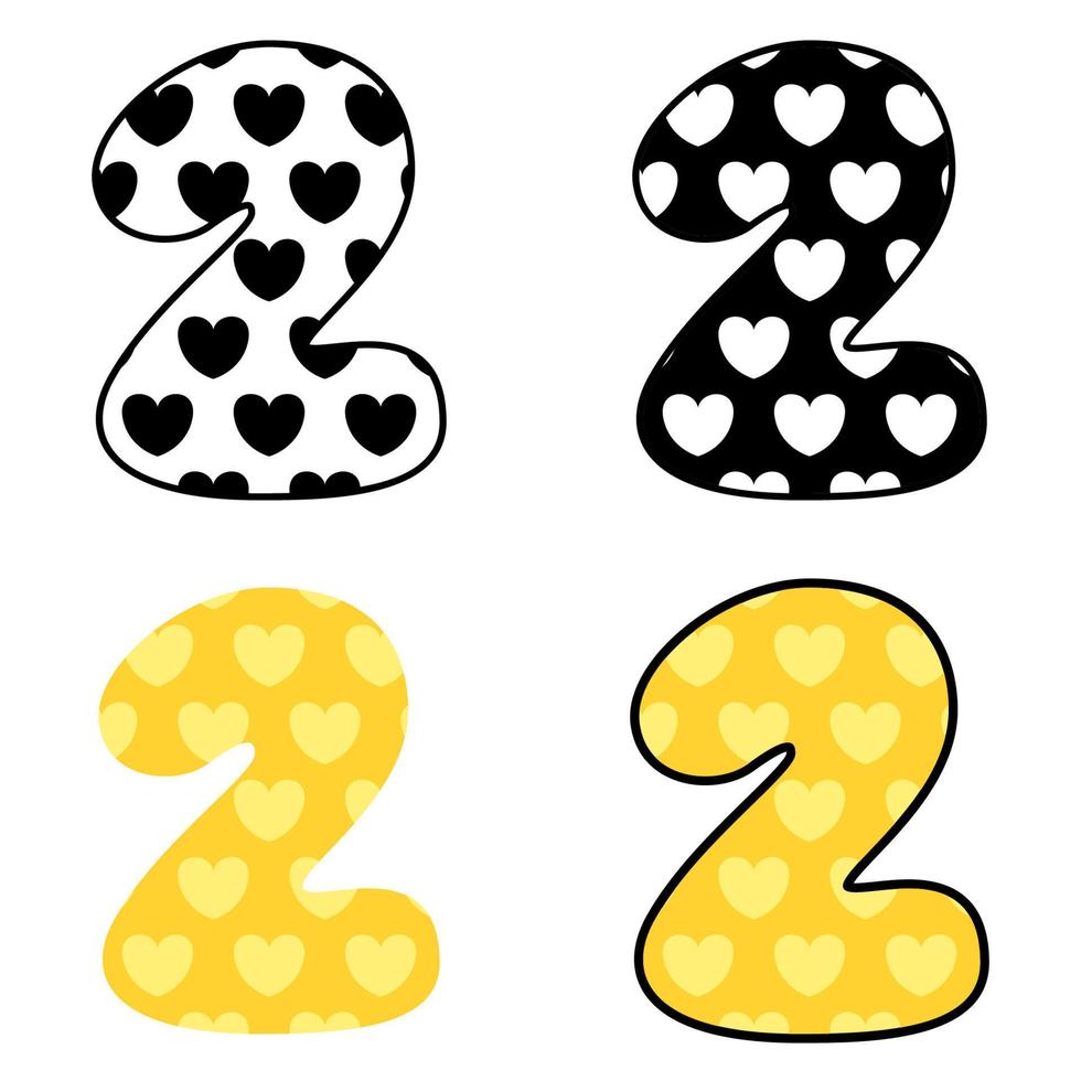 Number 2 in flat style isolated vector