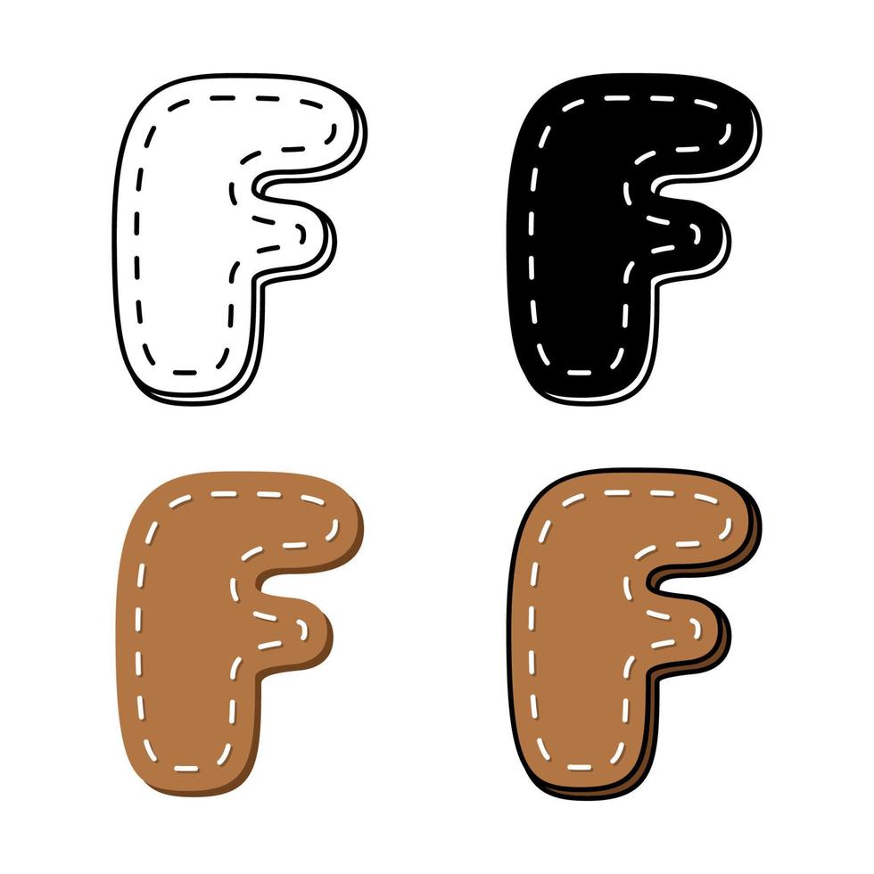 Alphabet F in flat style isolated vector