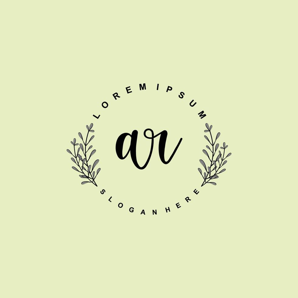 AR Initial beauty floral logo template vector