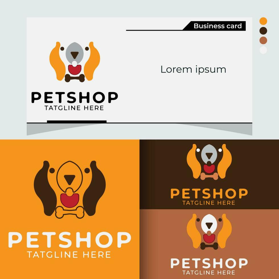 pet dog logo design concept template vector