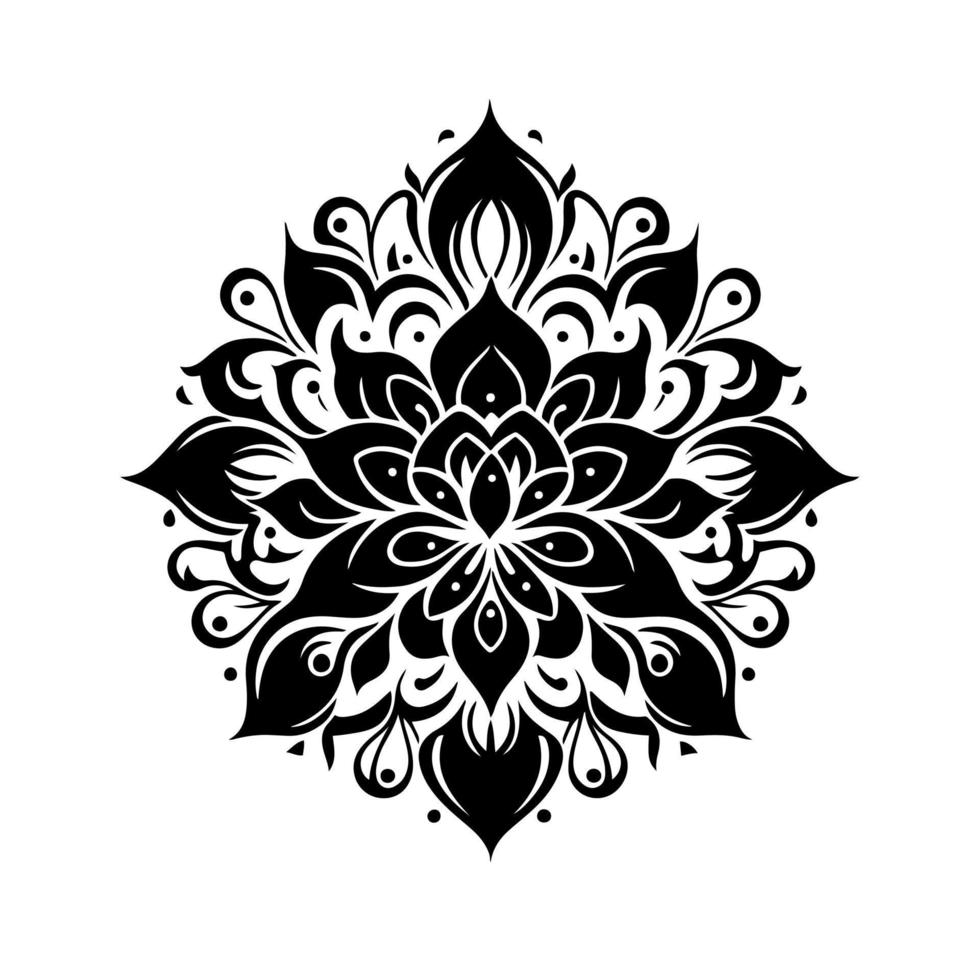 Oriental vector pattern with arabesques and floral elements. Traditional classic ornament. Black and white pattern.