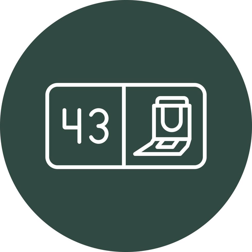 Seat Number Forty Three Vector Icon