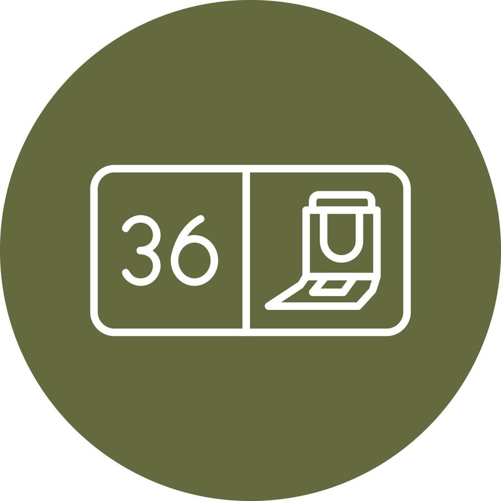Seat Number Thirty Six Vector Icon