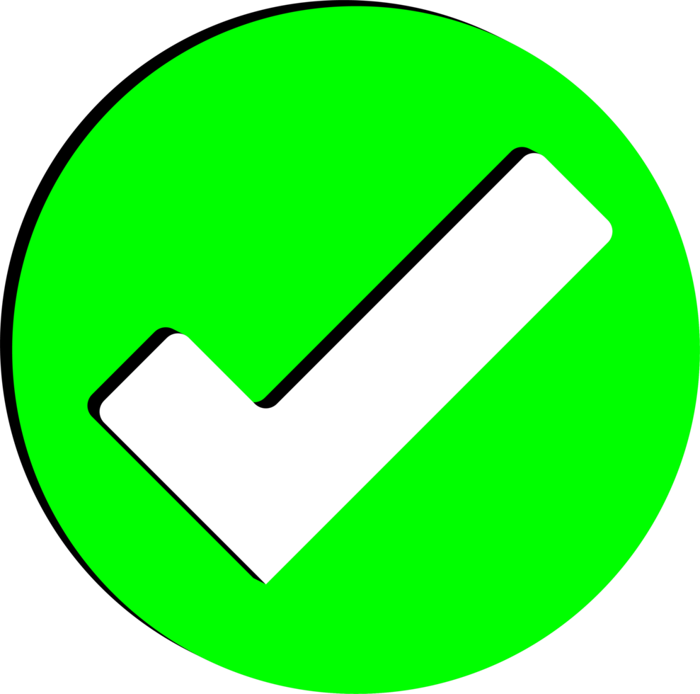 green check tick mark sign png