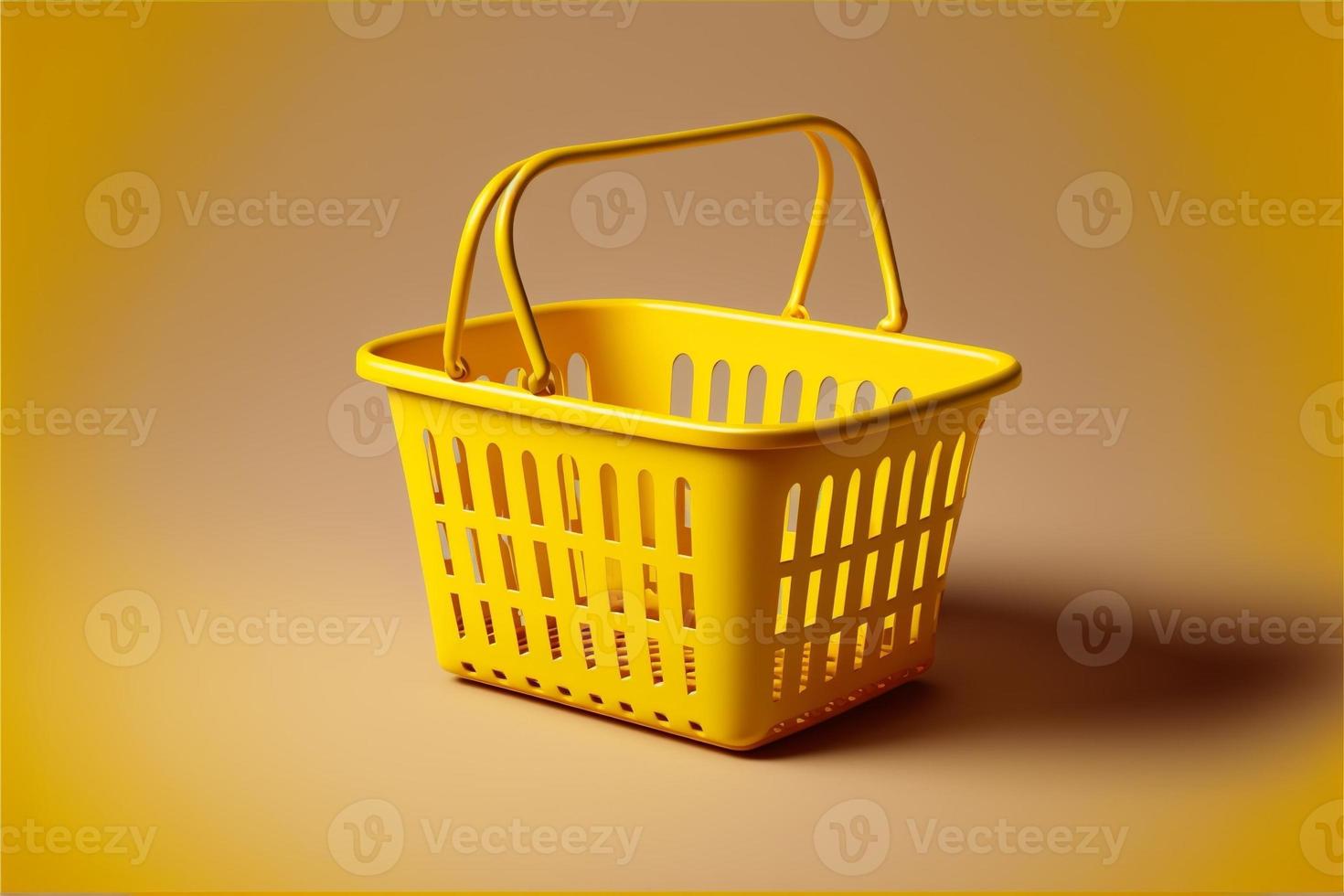 Supermarket basket, background. Digital illustration AI photo