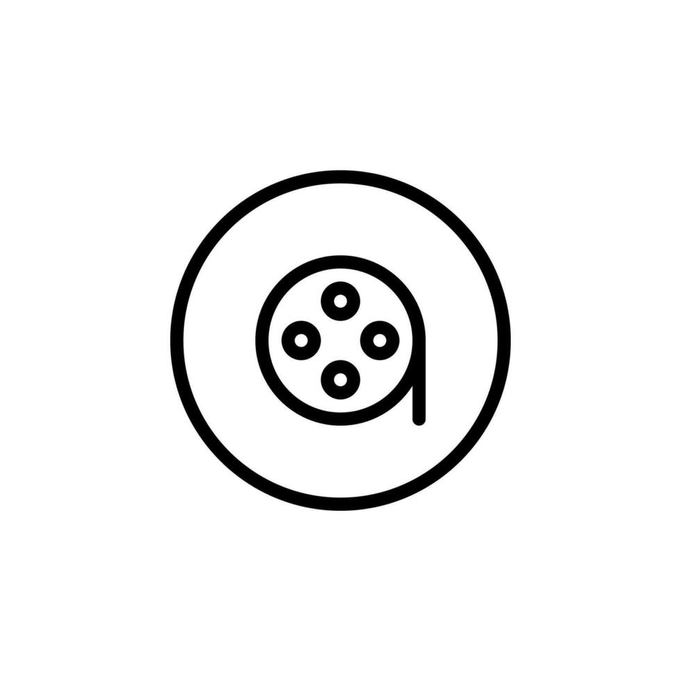 movie reel icon vector. perfect for multimedia player interface button and any purposes vector