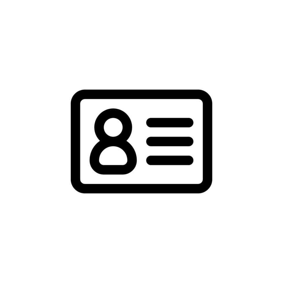 identity card icon vector for any purposes