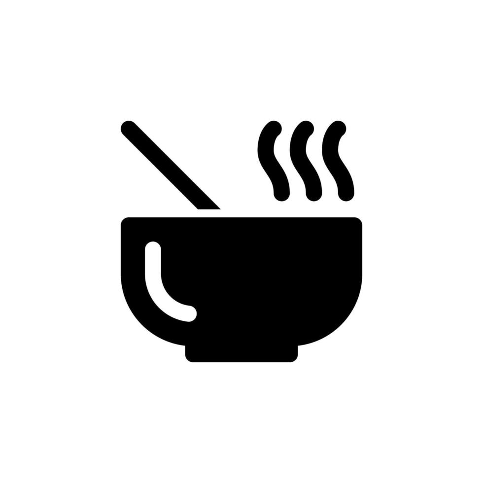 bowl icon. bowl with smoke icon. hot food in a bowl icon vector