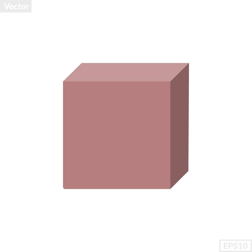 Cube shape illustration vector graphic