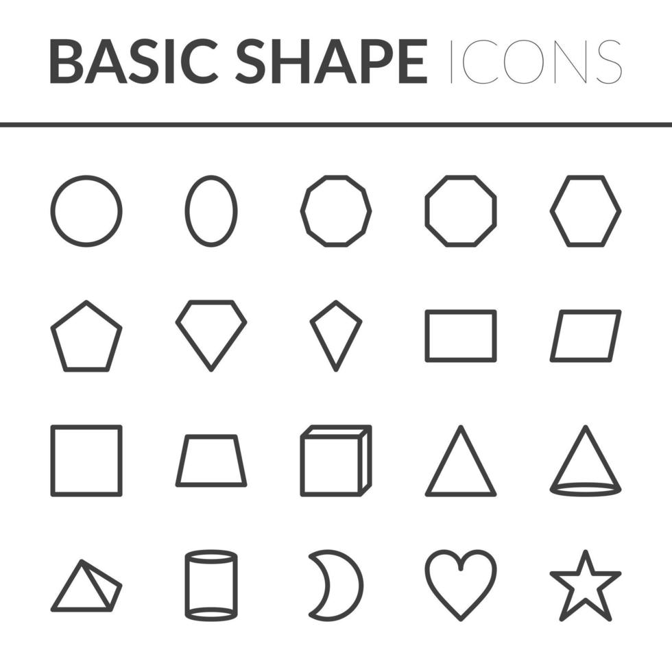 Basic Shape Icons vector
