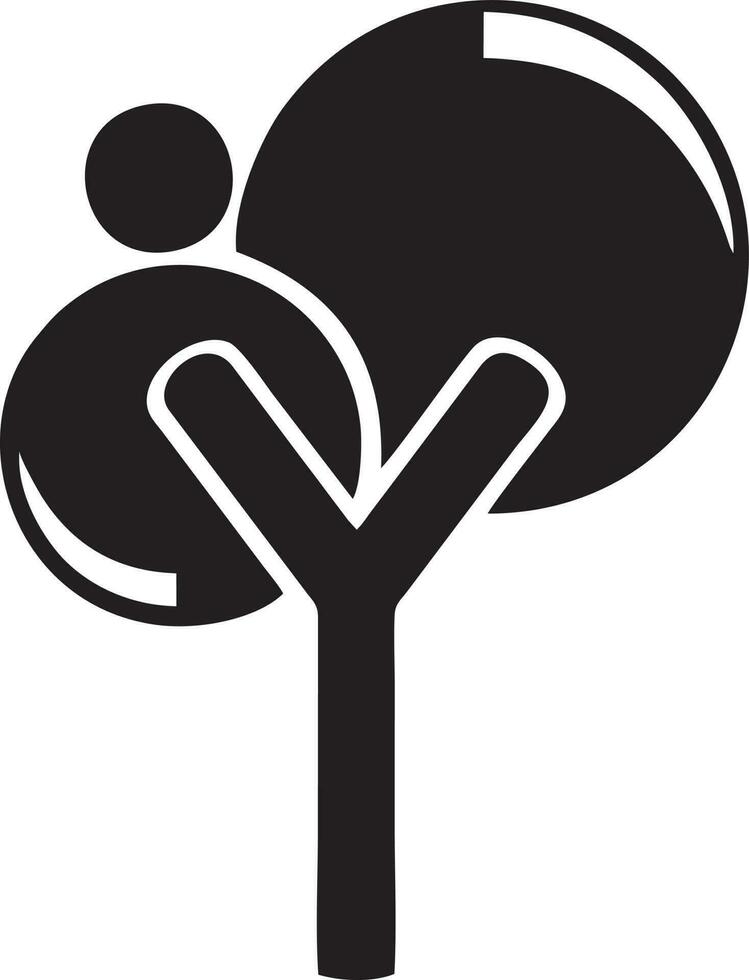 árbol icono símbolo imagen vector, ilustración de el árbol botánica en negro imagen vector