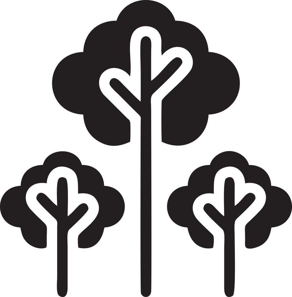 tree icon symbol image vector, illustration of the tree botany in black image vector