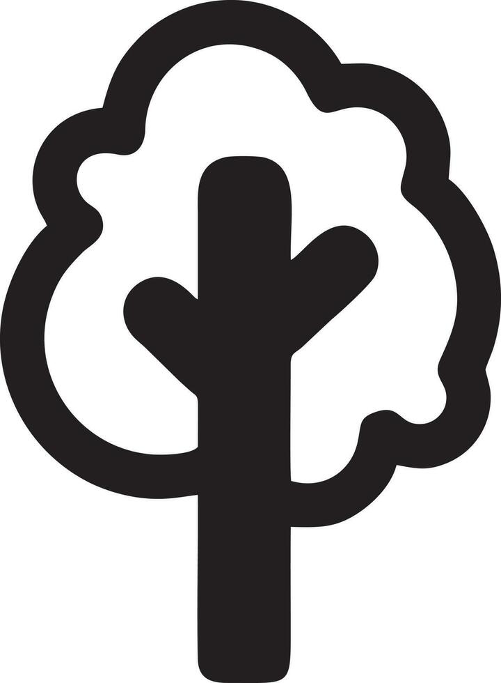 tree icon symbol image vector, illustration of the tree botany in black image vector