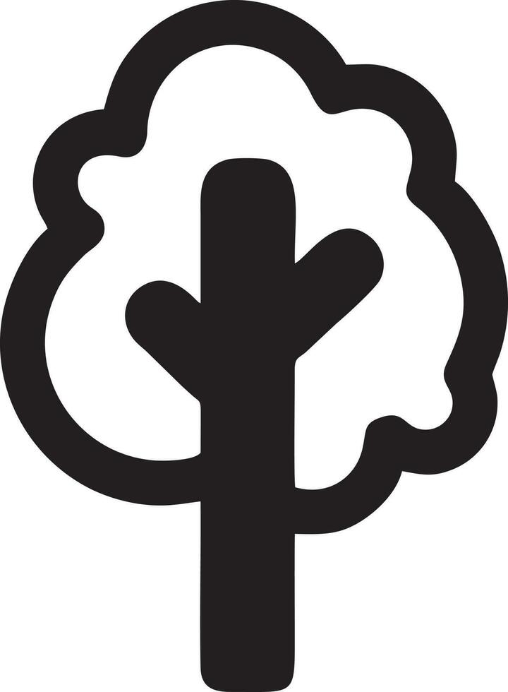 árbol icono símbolo imagen vector, ilustración de el árbol botánica en negro imagen vector