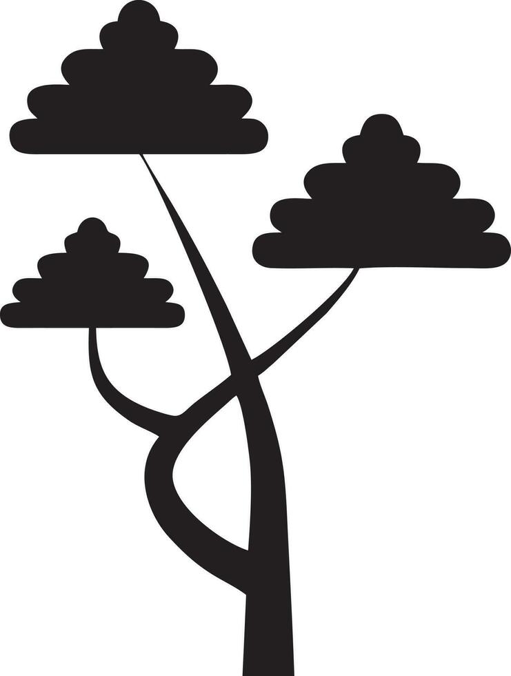 árbol icono símbolo imagen vector, ilustración de el árbol botánica en negro imagen vector