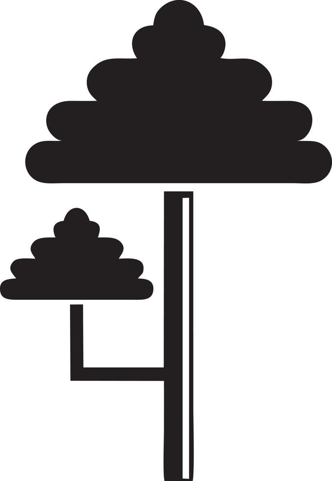 árbol icono símbolo imagen vector, ilustración de el árbol botánica en negro imagen vector