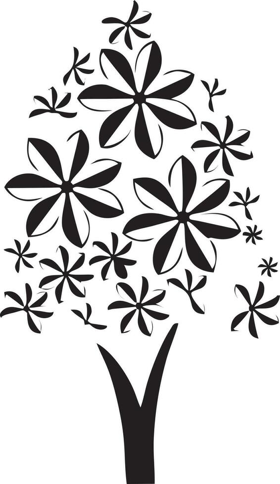 tree icon symbol image vector, illustration of the tree botany in black image vector