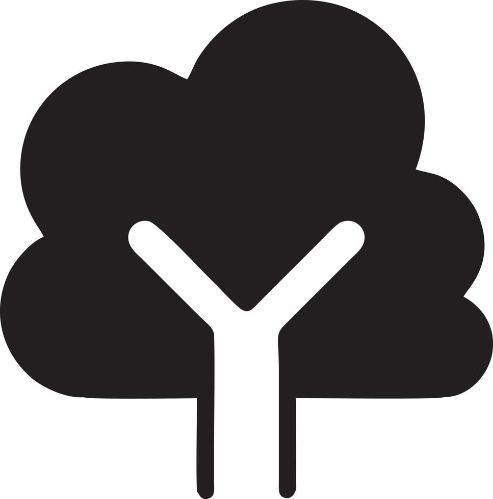 tree icon symbol image vector, illustration of the tree botany in black image vector