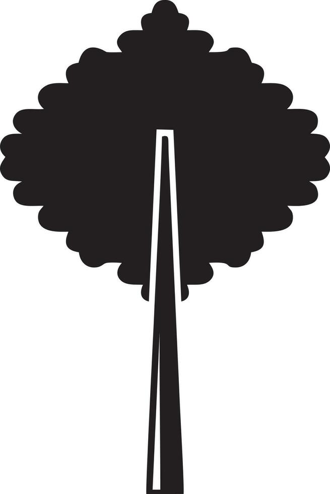 árbol icono símbolo imagen vector, ilustración de el árbol botánica en negro imagen vector