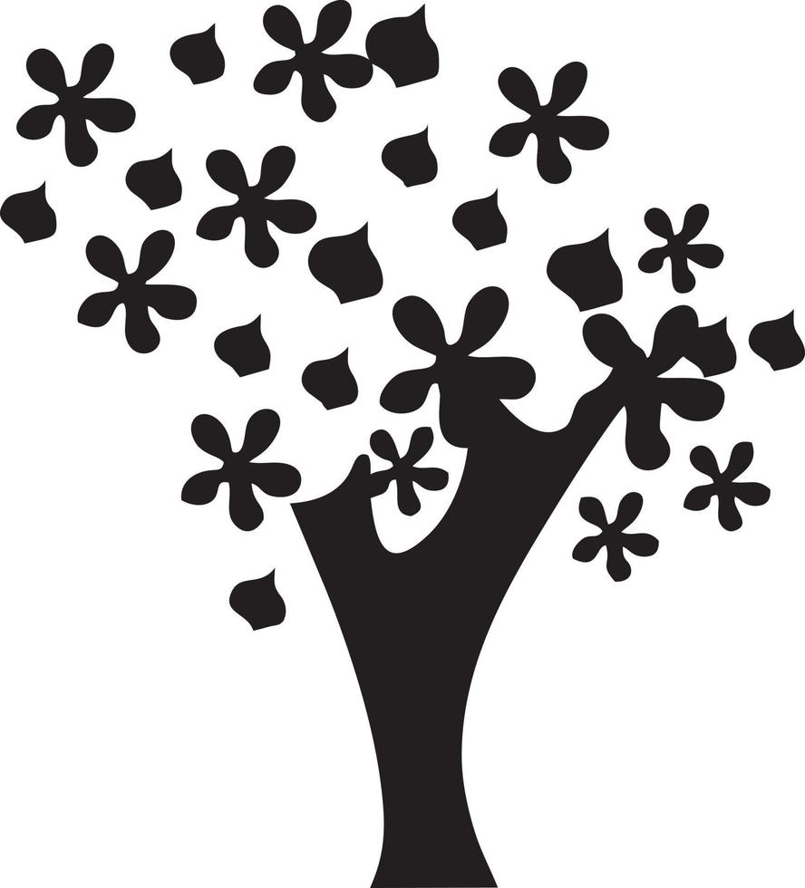 árbol icono símbolo imagen vector, ilustración de el árbol botánica en negro imagen vector