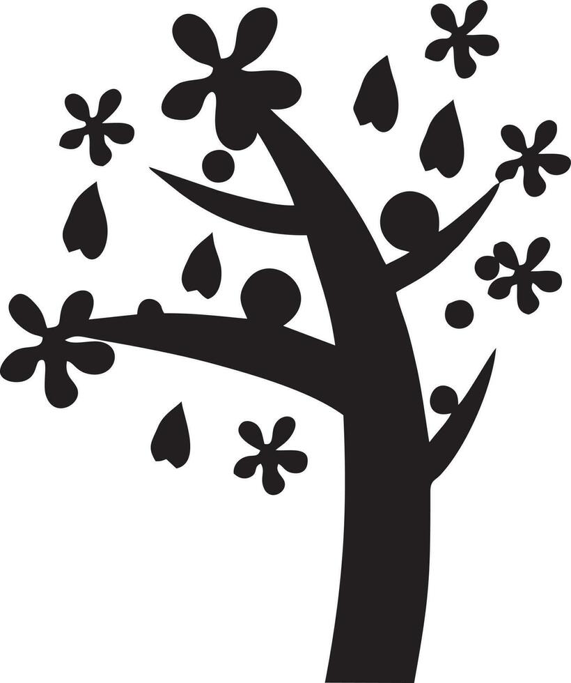 tree icon symbol image vector, illustration of the tree botany in black image vector