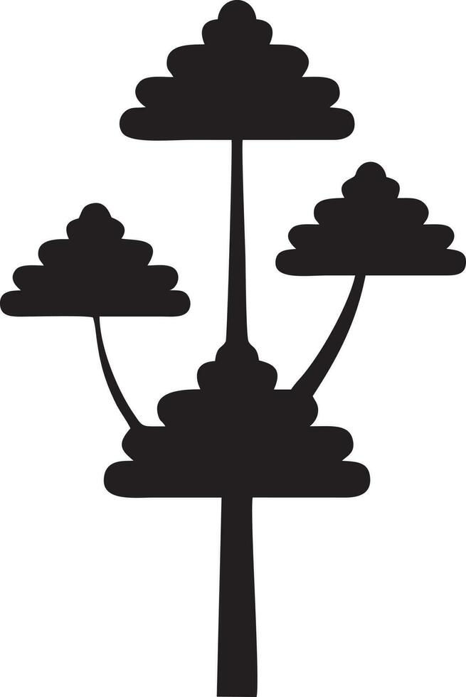 tree icon symbol image vector, illustration of the tree botany in black image vector