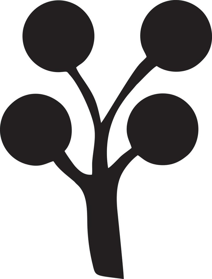 árbol icono símbolo imagen vector, ilustración de el árbol botánica en negro imagen vector