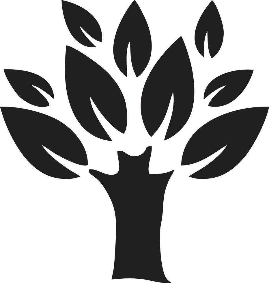 tree icon symbol image vector, illustration of the tree botany in black image vector