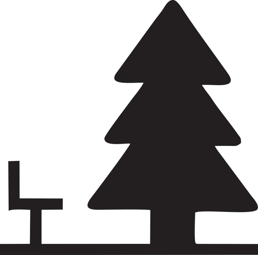 tree icon symbol image vector, illustration of the tree botany in black image vector