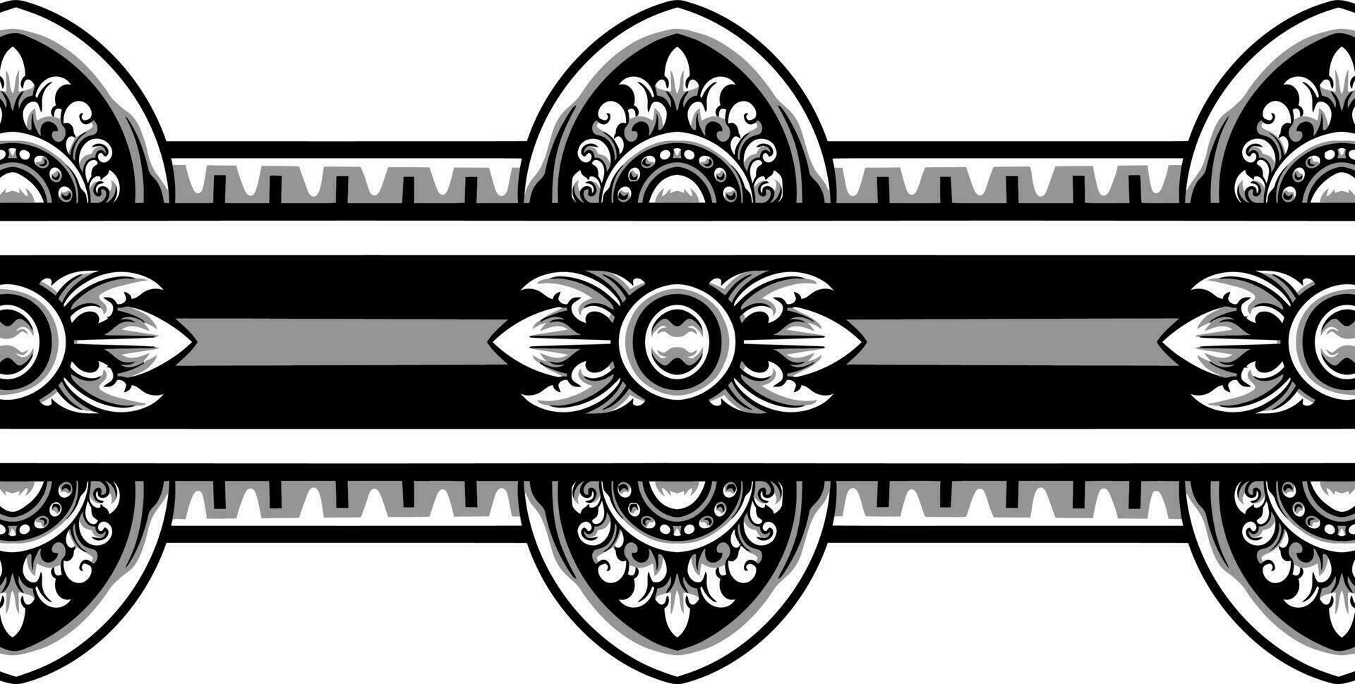 Line art of beautiful carved decorative ornament vector