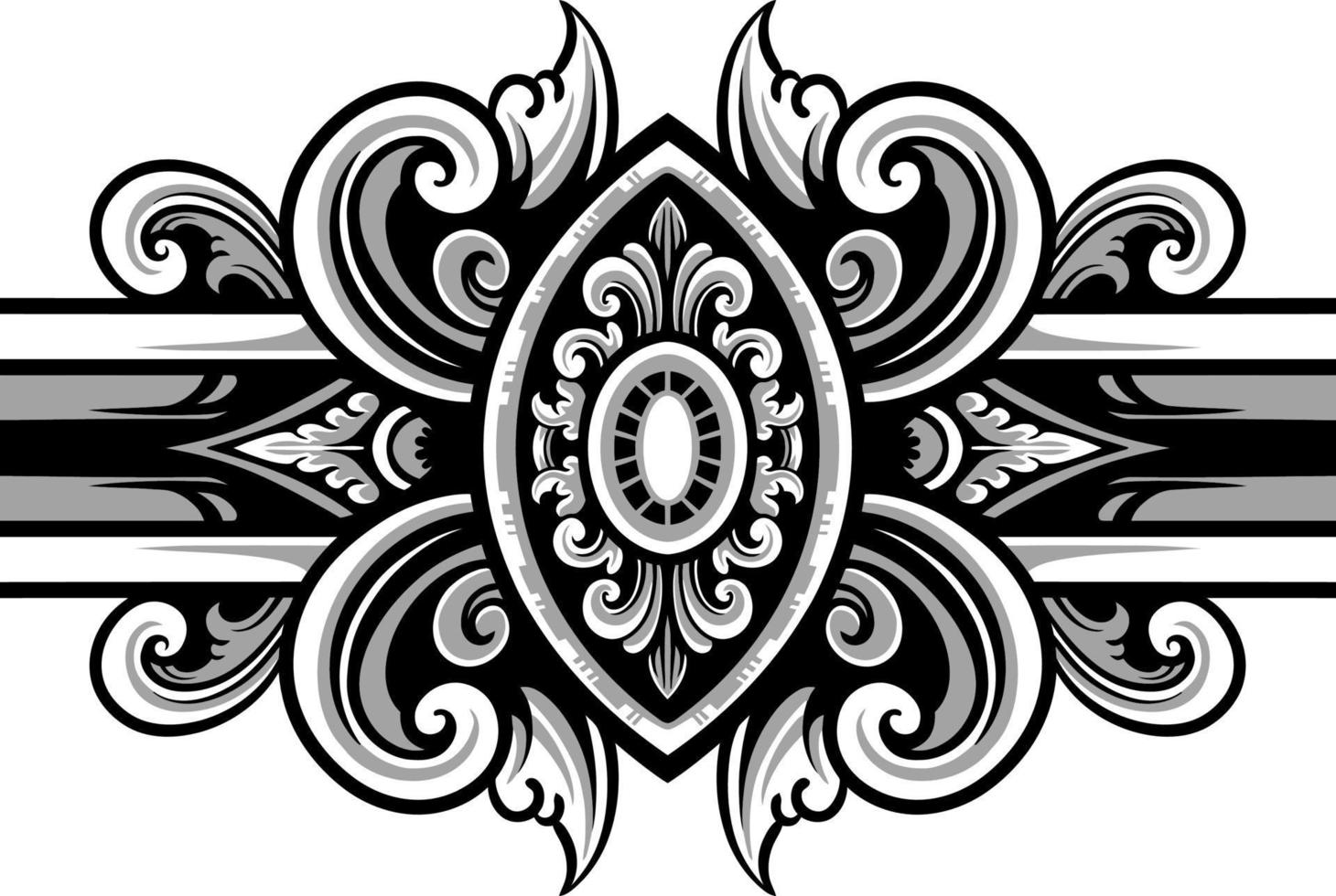 línea Arte de hermosa tallado decorativo ornamento vector