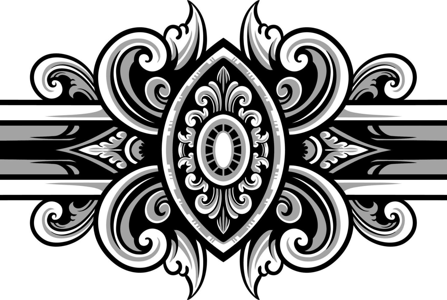 Line art of beautiful carved decorative ornament vector