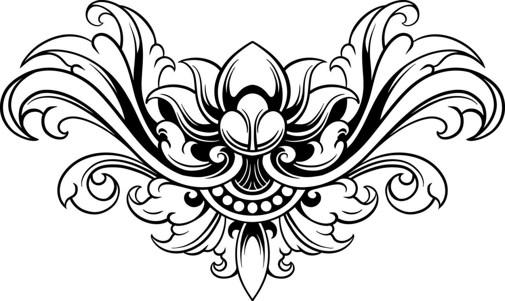 Line art of beautiful carved decorative ornament vector