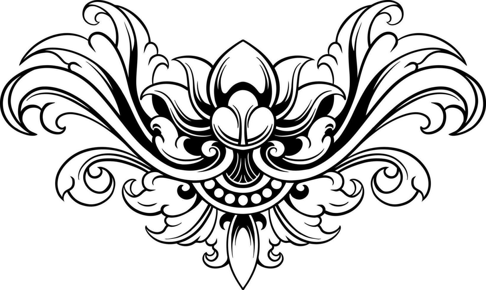 Line art of beautiful carved decorative ornament vector