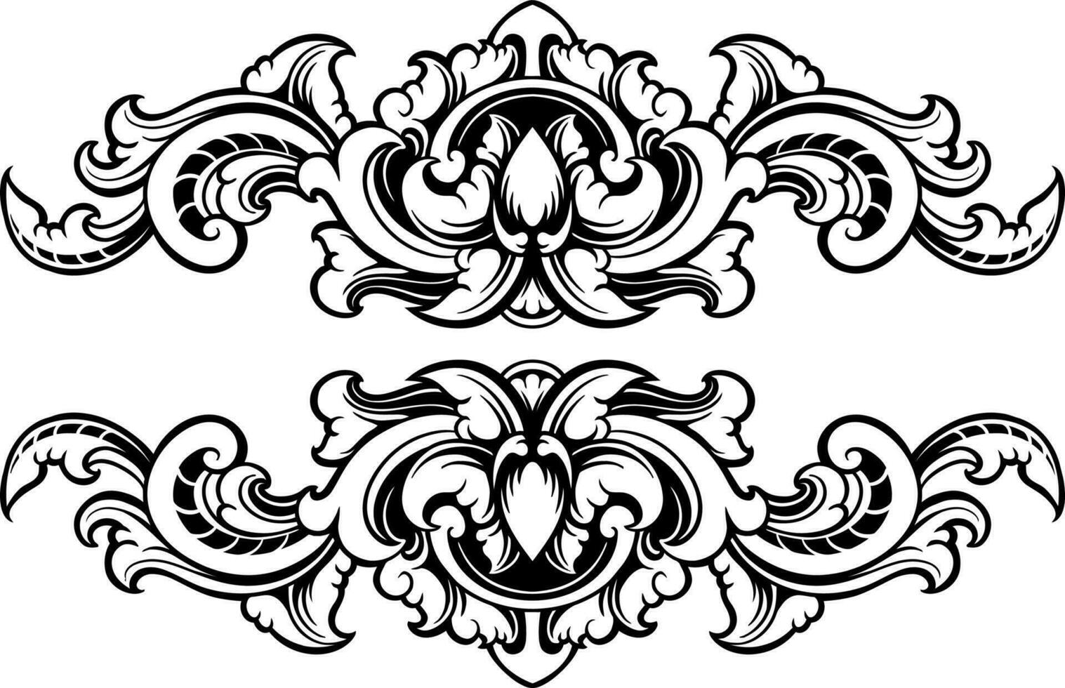 Line art of beautiful carved decorative ornament vector