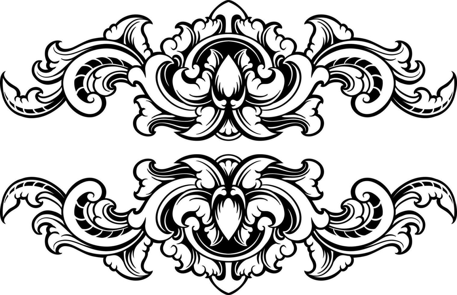 Line art of beautiful carved decorative ornament vector