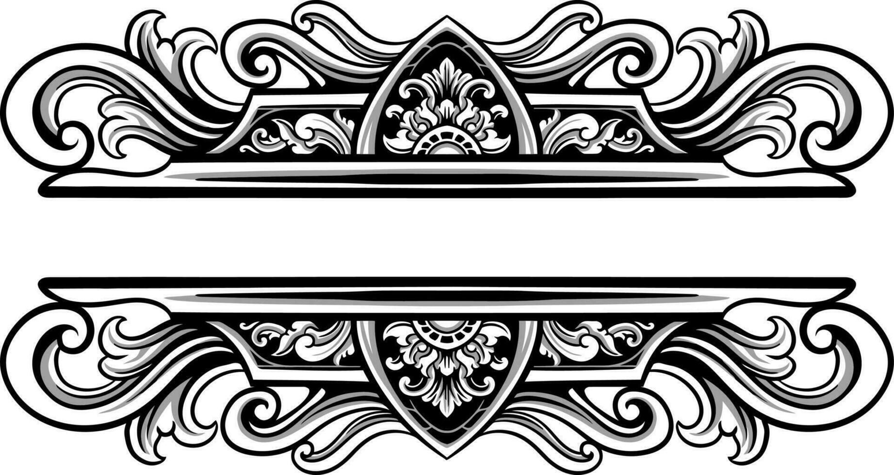 Line art of beautiful carved decorative ornament vector