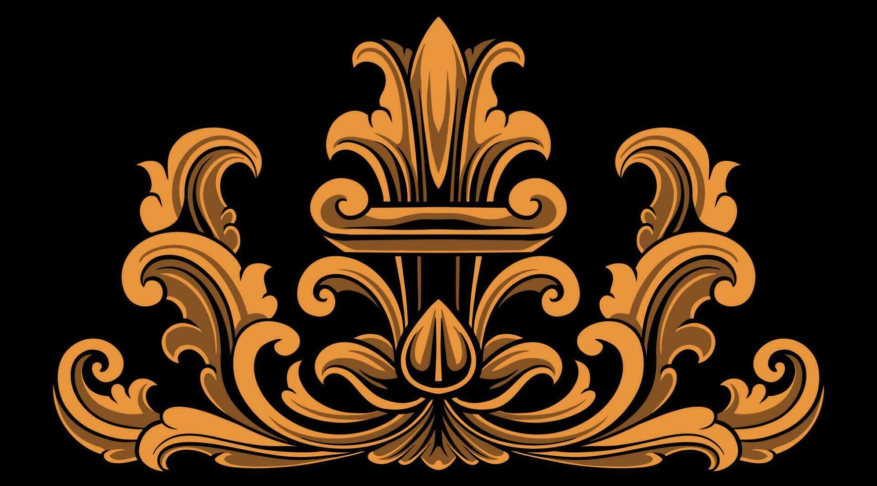 Beautiful carved decorative ornaments Vector design for elements editable colors
