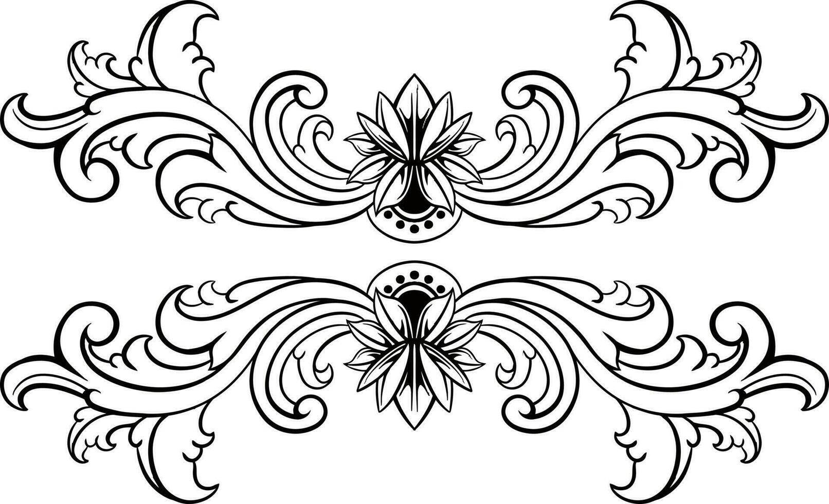 Line art of beautiful carved decorative ornament vector