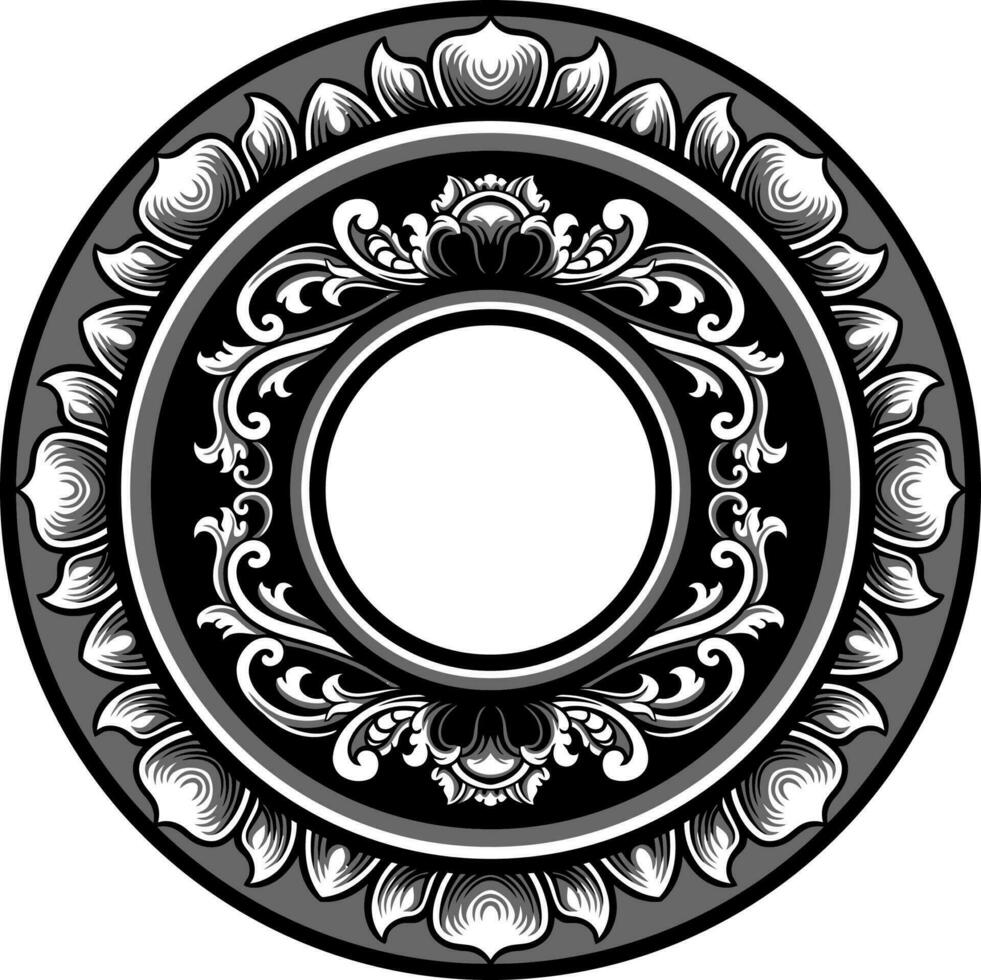 Line art of beautiful carved decorative ornament vector