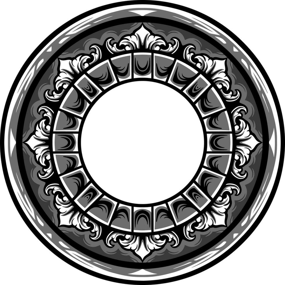 Line art of beautiful carved decorative ornament vector