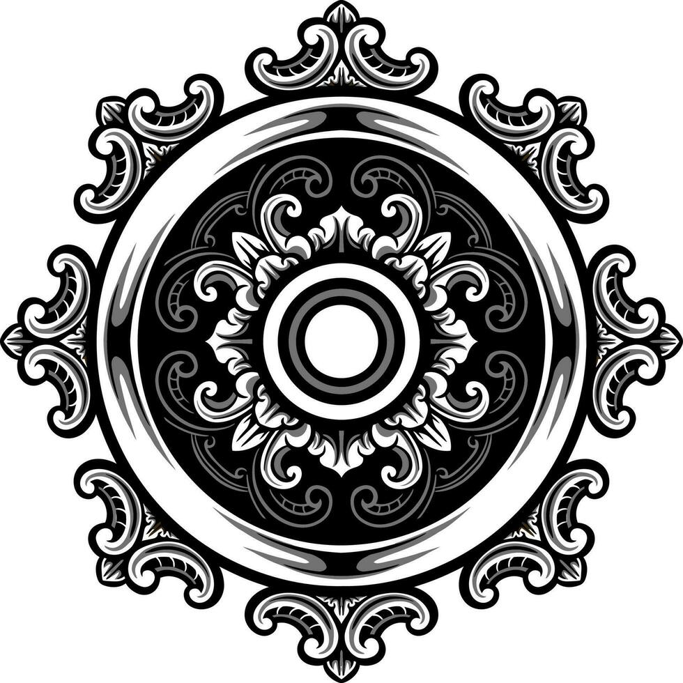 Line art of beautiful carved decorative ornament vector