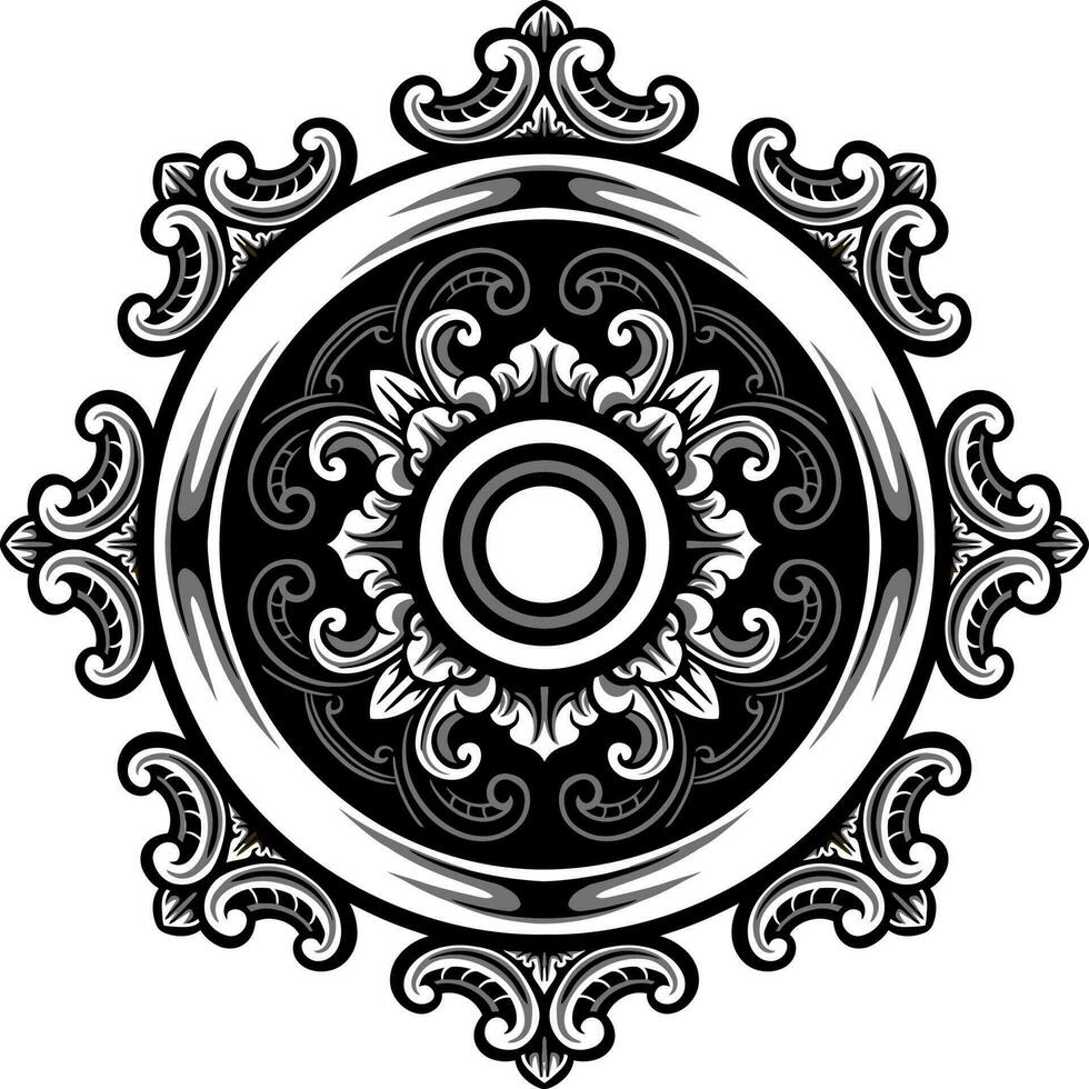 Line art of beautiful carved decorative ornament vector