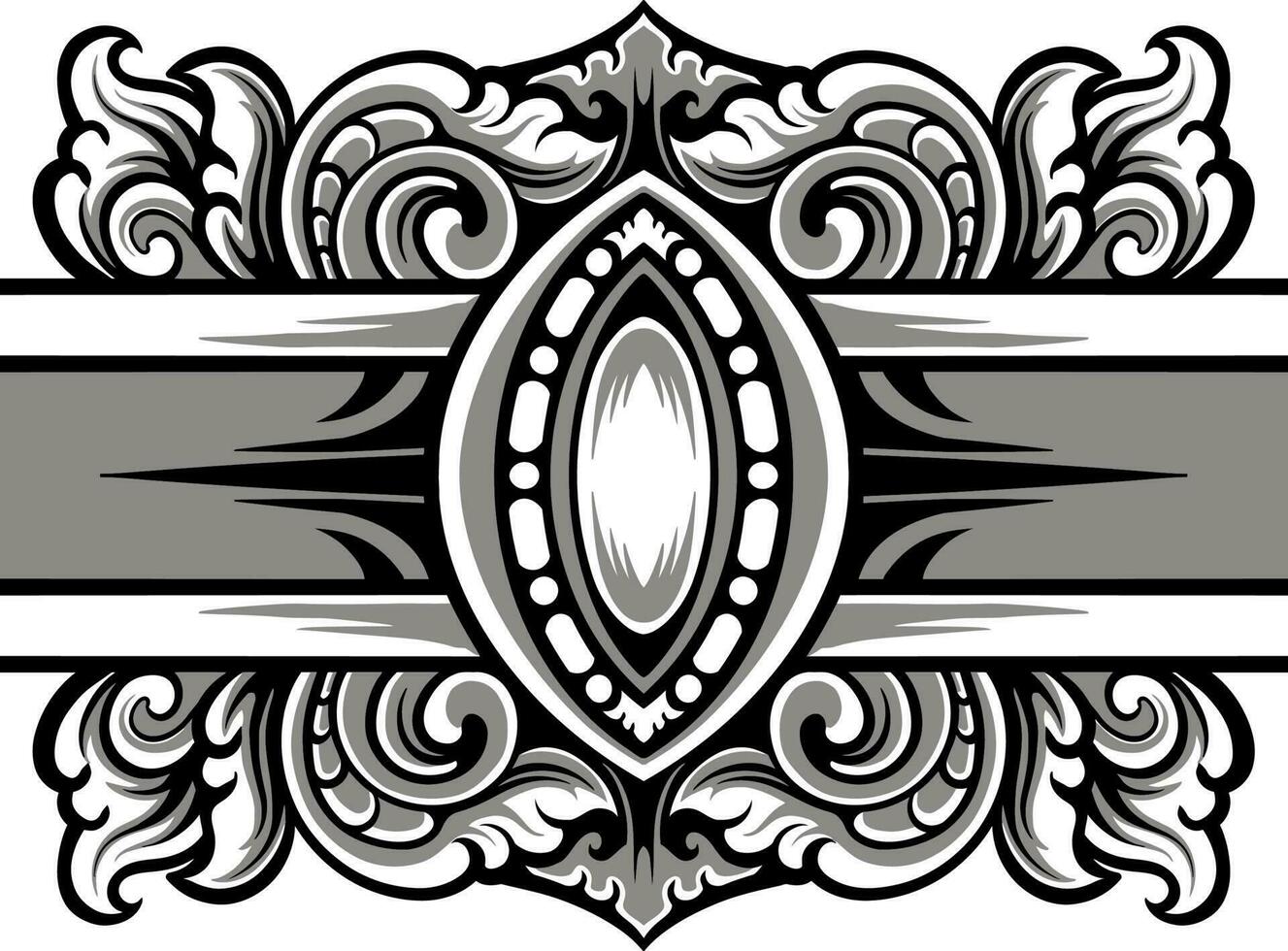 Line art of beautiful carved decorative ornament vector