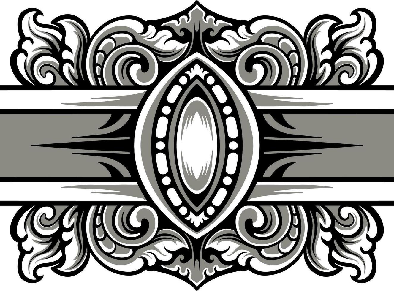 Line art of beautiful carved decorative ornament vector